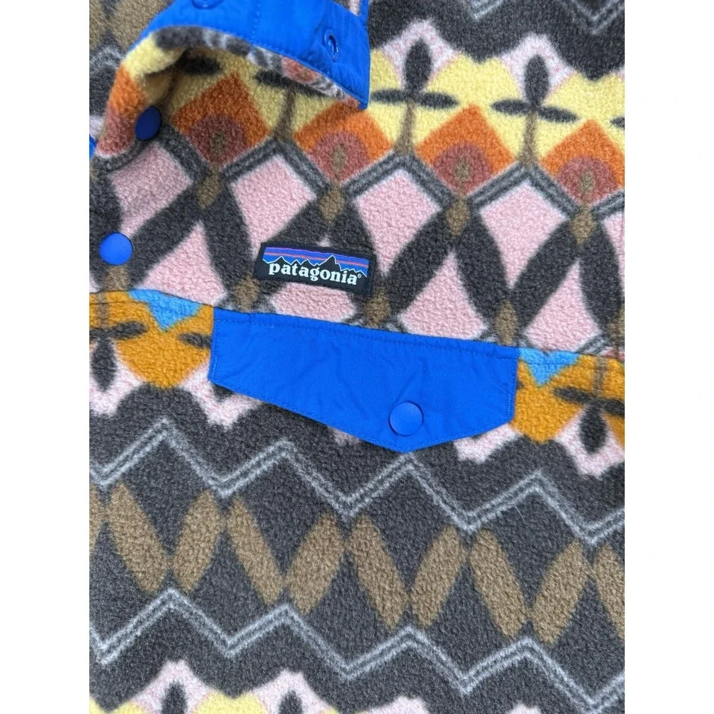Patagonia Women's Medium Lightweight Synchilla Snap-T‎ Champions Big Anthos Rare - Picture 5 of 7